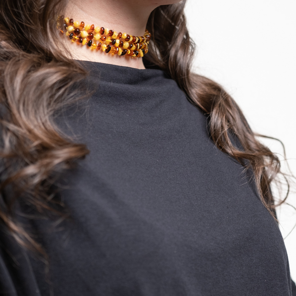Triple Chocker | Amber Collection | Genuine Baltic Amber