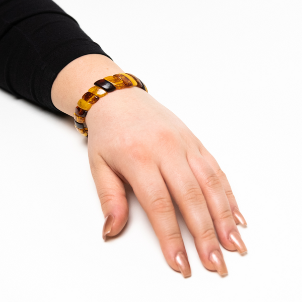 Multi Colour Bangle Bracelet  | Amber Collection | Genuine Baltic Amber