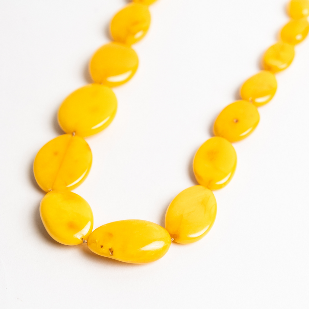 Butterscotch Oval Bead Necklace  | Amber Collection | Genuine Baltic Amber