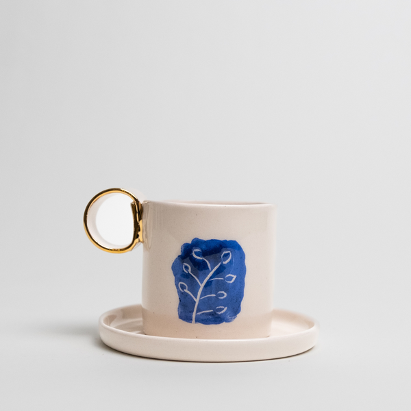 The 4 Seasons Collection | Ceramic Cup & Saucer | Gold Painted Accents