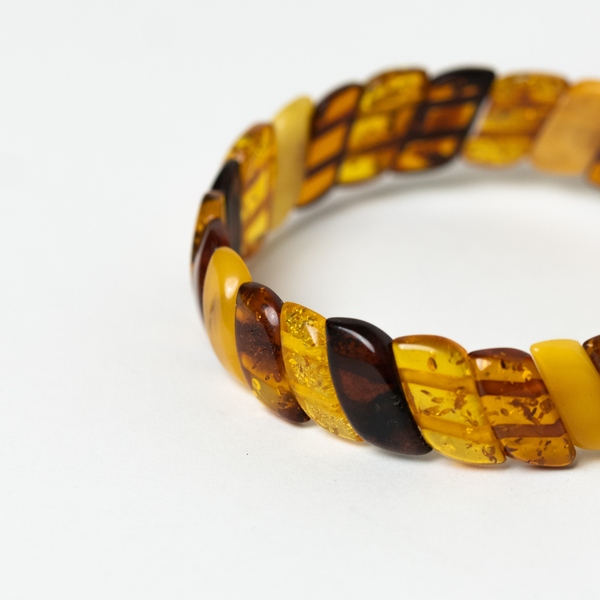 Multi Colour Bangle Bracelet  | Amber Collection | Genuine Baltic Amber