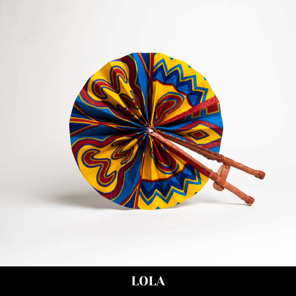 Large African Canvas Fan | Travel Accessories | Genuine Leather | 10 Styles