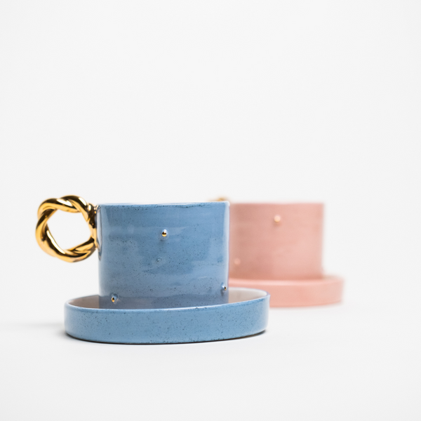 The Pixie Collection | Ceramic Cup & Saucer | Gold Painted Accents