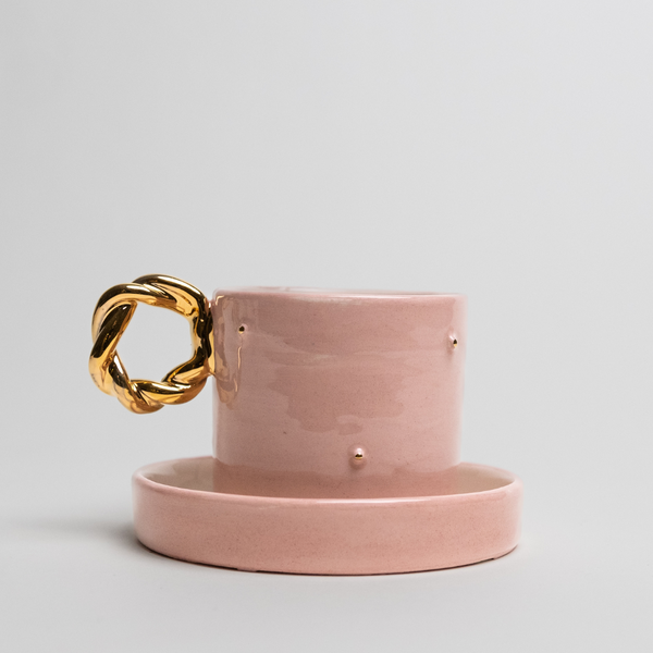 The Pixie Collection | Ceramic Cup & Saucer | Gold Painted Accents