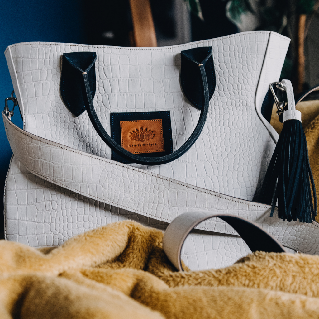 Tamu Bucket Bag in Navy Blue Suede | Bags & Crossbody | Genuine Leather | 3 Style