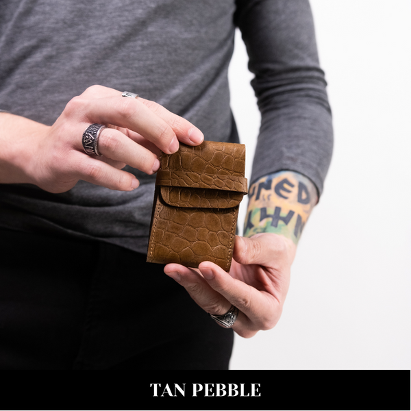 Business Card Holder (Cloth Flap) | Travel Accessories | Genuine Leather | 7 Styles