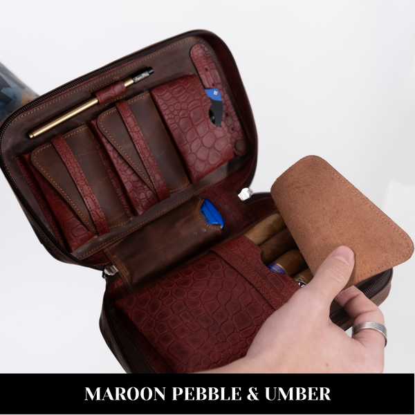 Zipper Cigar Case | Cigar Accessories | Genuine Leather | 9 Styles