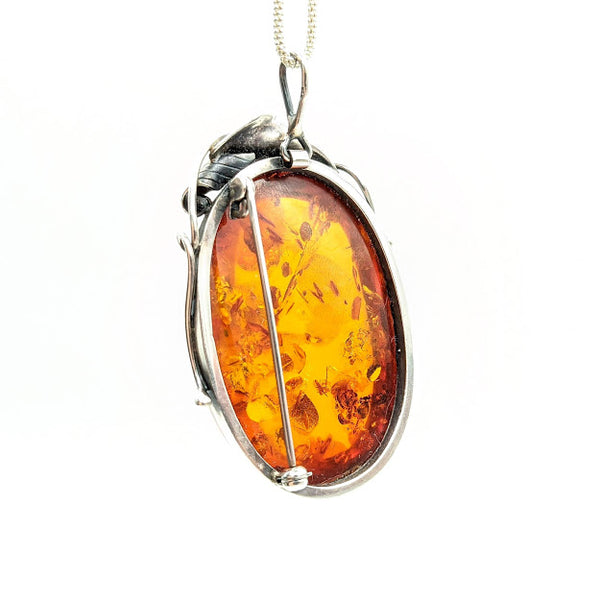 Cognac Brooch/Pendant | Amber Collection | Genuine Baltic Amber
